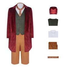 Laden Sie das Bild in den Galerie-Viewer, Bilbo Baggins rot Kostüm The Lord of the Rings Hobbit Bilbo Cosplay Outfit