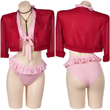 Laden Sie das Bild in den Galerie-Viewer, Final Fantasy VII Aerith Gainsborough originelle Damen 3tlg. Bademode