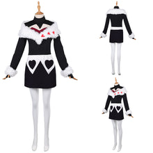 Laden Sie das Bild in den Galerie-Viewer, Hazbin Hotel 2025 Velvette schwarz Kostüm Set Velvet Cosplay Outfits