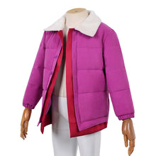 Laden Sie das Bild in den Galerie-Viewer, Kinder Mädchen Eleven lila Jacke Stranger Things: Tales From ‘85 lila Cosplay Outfit