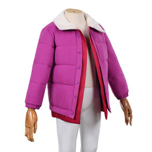 Laden Sie das Bild in den Galerie-Viewer, Kinder Mädchen Eleven lila Jacke Stranger Things: Tales From ‘85 lila Cosplay Outfit