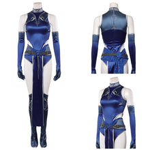 Laden Sie das Bild in den Galerie-Viewer, Kitana blau Jumpsuit Mortal Kombat 1 Kitana Cosplay Outfit