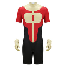 Laden Sie das Bild in den Galerie-Viewer, Oliver Grayson II - Invincible Kid Omni-Man rot gelb Jumpsuit Cosplay Outfit