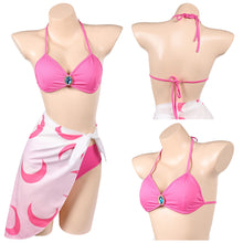 Laden Sie das Bild in den Galerie-Viewer, Prinzessin Peach Sommer Bademode 3tlg. Badeanzug Cosplay Outfit