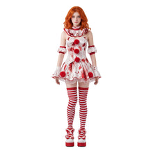 Laden Sie das Bild in den Galerie-Viewer, Terrifier weiß-rot Clown Kostüm Cosplay Outfit