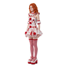Laden Sie das Bild in den Galerie-Viewer, Terrifier weiß-rot Clown Kostüm Cosplay Outfit