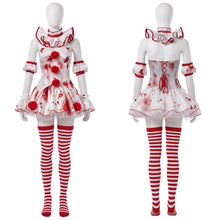 Laden Sie das Bild in den Galerie-Viewer, Terrifier weiß-rot Clown Kostüm Cosplay Outfit