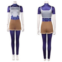 Laden Sie das Bild in den Galerie-Viewer, Zoe Thompson blau Kostüm Set Invincible Tech Jacket Cosplay Outfit