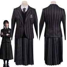 Laden Sie das Bild in den Galerie-Viewer, Wednesday Cosplay Wednesday Kostüm Outfits Halloween Karneval Uniform