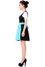 Laden Sie das Bild in den Galerie-Viewer, Oktoberfest Dirndl Damen Trachtenkleid mit Schürze Cosplay Kostüm Blau Rot