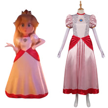 Laden Sie das Bild in den Galerie-Viewer, Prinzessin Peach Kleid The Super Mario Bros. Movie Cosplay Kostüm Halloween Karneval Kostüm