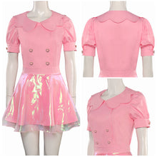Laden Sie das Bild in den Galerie-Viewer, Barbie Film 2023 Cosplay rosa Kleid Halloween Karneval Outfits 2tlg. originelles Kleid