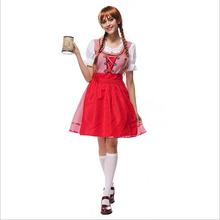 Laden Sie das Bild in den Galerie-Viewer, Oktoberfest Dirndl Damen Trachtenkleid mit Schürze Cosplay Kostüm