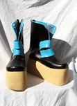 Laden Sie das Bild in den Galerie-Viewer, Punk Heavy-Bottomed Blau und Schwarz Stiefel Cosplay Schuhe